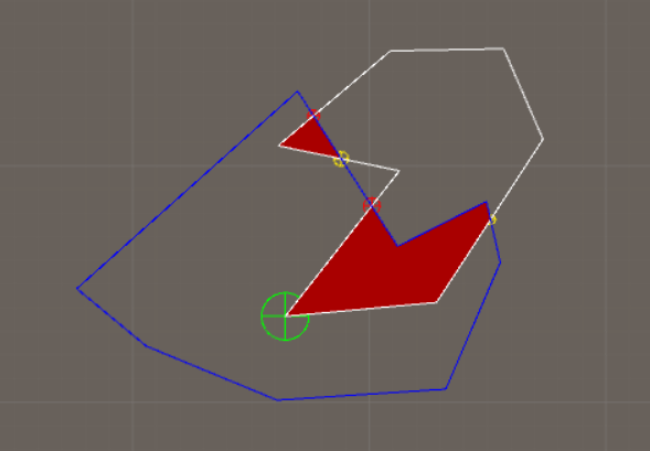 Greiner-Hormann intersection between polygons