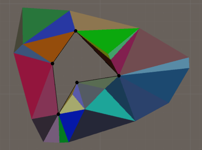 Constrained delaunay triangulation with hole