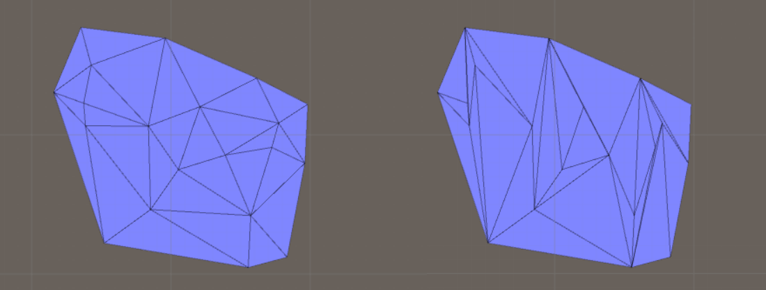 Delaunay triangulation comparison
